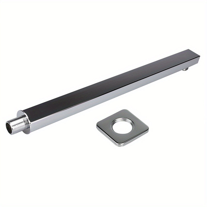 1PC Cabeza de ducha de lluvia cuadrada de acero inoxidable de 39,98 cm con brazo mural - No se necesita electricidad, Accesorio de ducha de baño durable, Plata