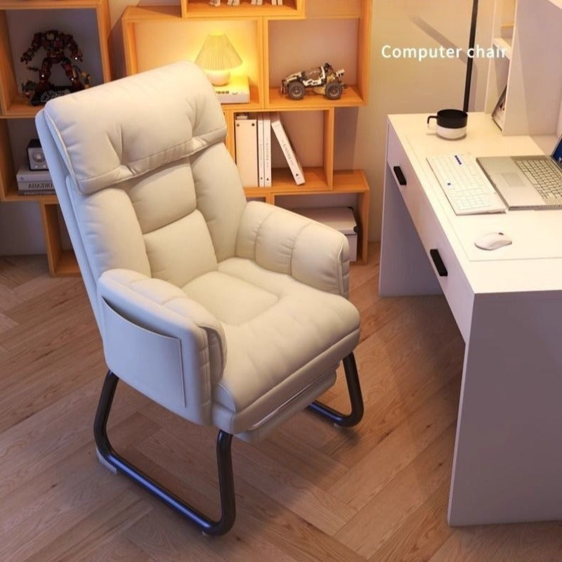 Silla de Escritorio Versátil con Respaldo de Lazo - Espuma de Memoria Cómoda y Estructura de Metal, Perfecta para Oficina en Casa, Juegos y Uso en Dormitorios, Cojín para Silla de Oficina, Silla de Computadora, Sedentaria, Reclinable, E-sports