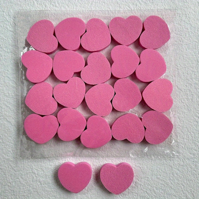 Mini lima de uñas en forma de corazón, herramienta de manicura sin formaldehído, tira de pulido de uñas de plástico no eléctrico, esponja de amor para uñas de las manos y los pies