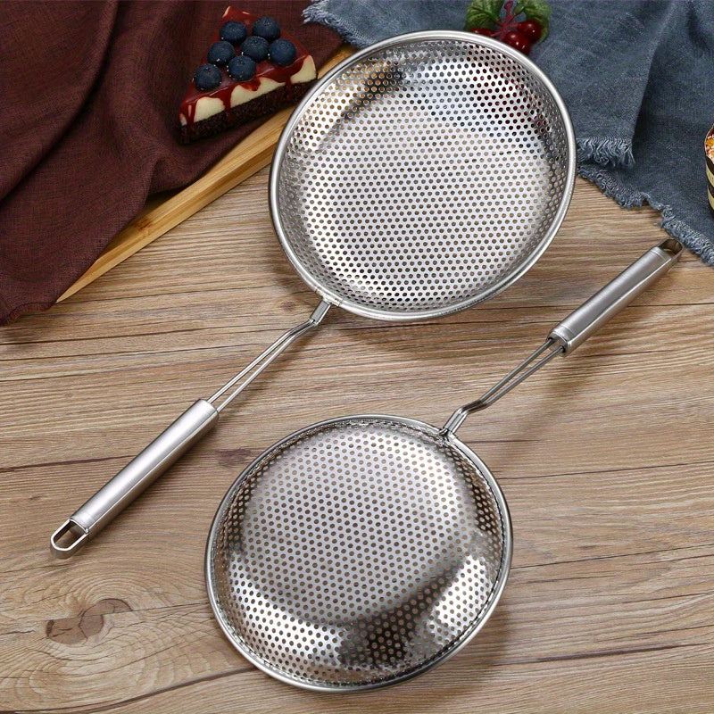 Juego de cucharones de acero inoxidable - Cucharas colador duraderas con mangos largos - Juego de utensilios de cocina esenciales