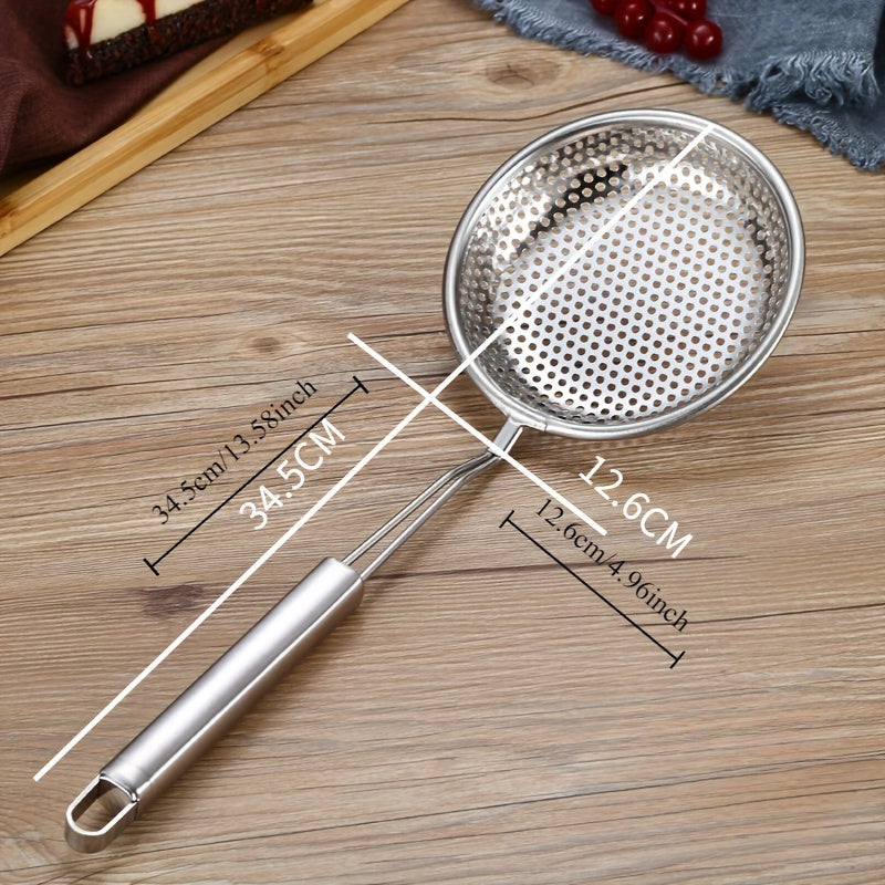 Juego de cucharones de acero inoxidable - Cucharas colador duraderas con mangos largos - Juego de utensilios de cocina esenciales