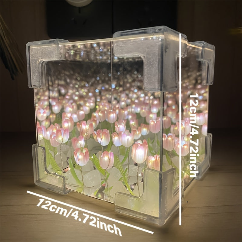 Kit de luz nocturna de tulipán DIY, funciona con pilas, decoración inteligente para el hogar, ideal para dormitorios y regalos para el día de San Valentín, cumpleaños, Halloween, Navidad y Año Nuevo