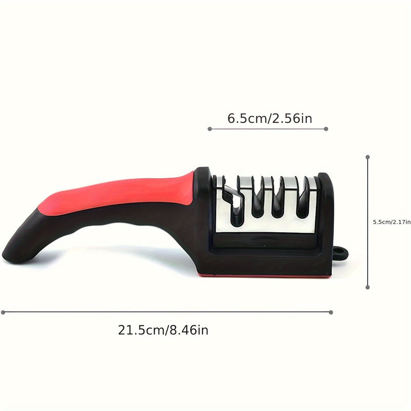 Afilador de cuchillos manual, multifuncional rápido y fácil, cuerpo de hierro, sin batería, sin electricidad, para uso doméstico en la cocina.