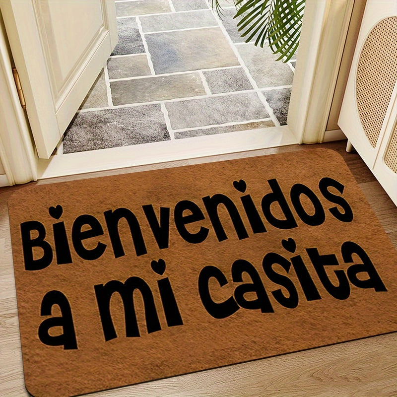 Tapete de bienvenida para interiores - Antideslizante, lavable a máquina, alfombra de entrada, resistente, de fibra de poliéster para cocina y baño