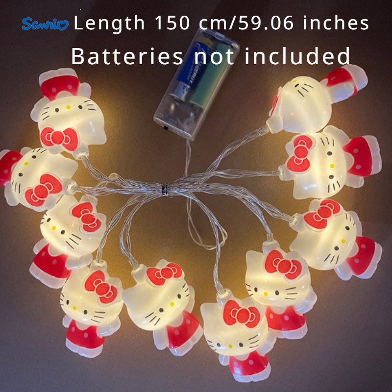 Luces LED decorativas de Hello Kitty y Cinnamoroll, luces de hadas con batería estilo cartoon para decoración de habitación, cumpleaños, Halloween, Navidad - Sin baterías incluidas, iluminación decorativa | Ambiente festivo | Luces de plástico duraderas