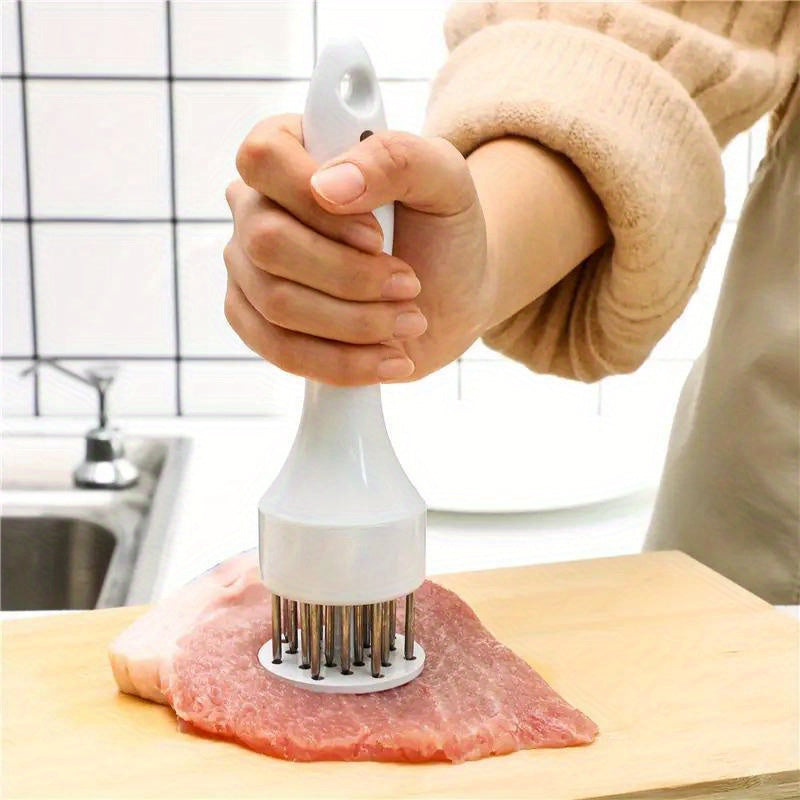 Ablandador de carne de acero inoxidable con 21 cuchillas - Artilugio de cocina para cocinar, herramienta para perforar carne, accesorio para la preparación de alimentos
