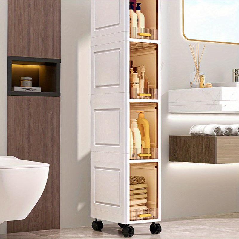 Carrito organizador de almacenamiento multicapa con ruedas - Organizador duradero a prueba de polvo para el desorden del dormitorio, archivos, juguetes y refrigerios - Plástico impermeable, diseño abatible, no se necesita electricidad