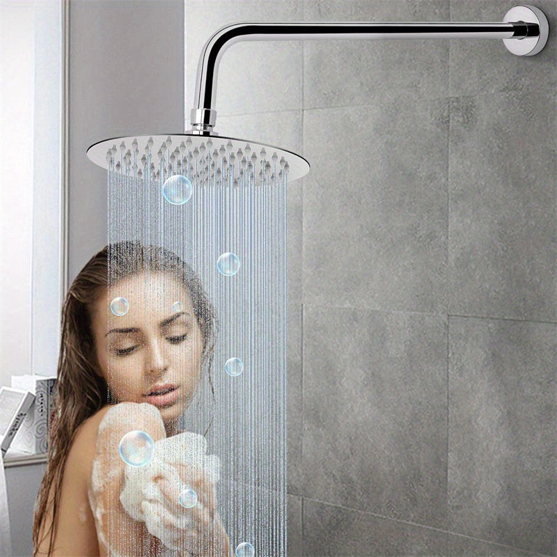 Brazo de ducha de acero inoxidable - Barra de rociado superior empotrada de 33.02 cm con tubería de agua montada en la pared, accesorio para baño