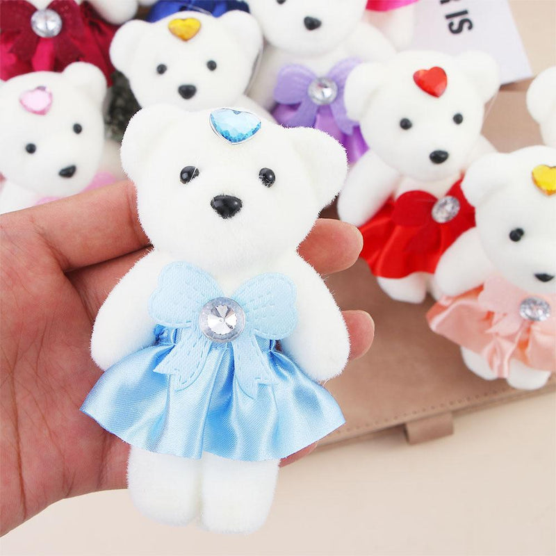 10 PCS Osos de Peluche de Plástico Figuritas para Cumpleaños, Bodas, Día de San Valentín - Osos Mini Decorativos sin Plumas para Ramilletes y Regalos, No se Necesita Electricidad, Ideal para Coleccionistas y Manualidades DIY, Edad 14+