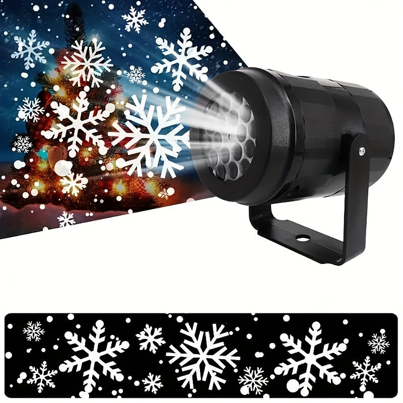 Luz de proyección de copos de nieve alimentada por USB - Iluminación de escenario LED festiva para Navidad y Pascua, decoración de fiestas para interiores y exteriores con escena de maravilla de invierno, luces de cuerda para jardines