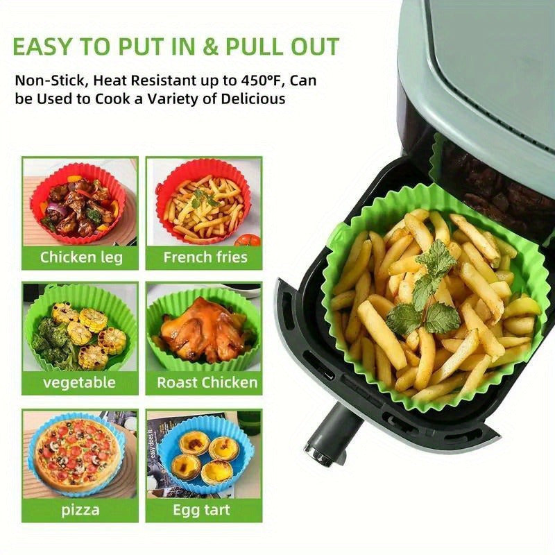 Forros de horno de aire reutilizables de silicona - No inflamables, fáciles de limpiar, insertos de olla multiusos para freidoras de aire, hornos y microondas - Accesorio de cocina para hornear y cocinar - Para cocineros en casa y entusiastas de la repos