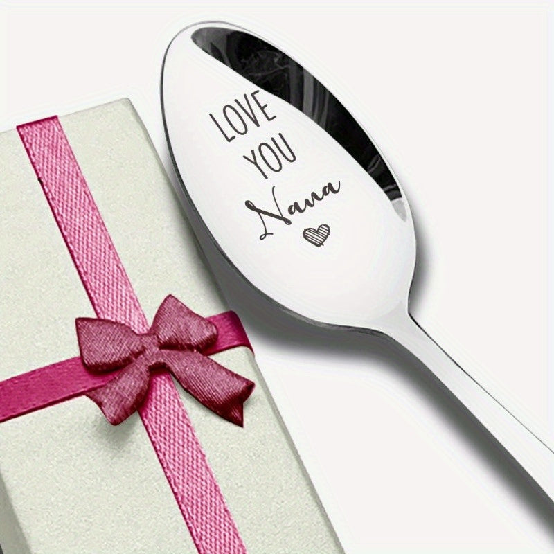 Cuchara de Acero Inoxidable Grabada "Te Quiero Nana" - El Regalo Perfecto para la Abuela de Parte del Nieto, Ideal para Amantes del Café, Cumpleaños, Día de la Madre, Navidad y Año Nuevo