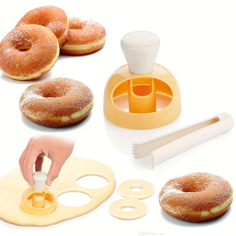 1pc Kit Universal para Hacer Donas - Cortador de Plástico Antiadherente PP con Herramienta para Bañar, Fácil Uso en Cocina y Repostería