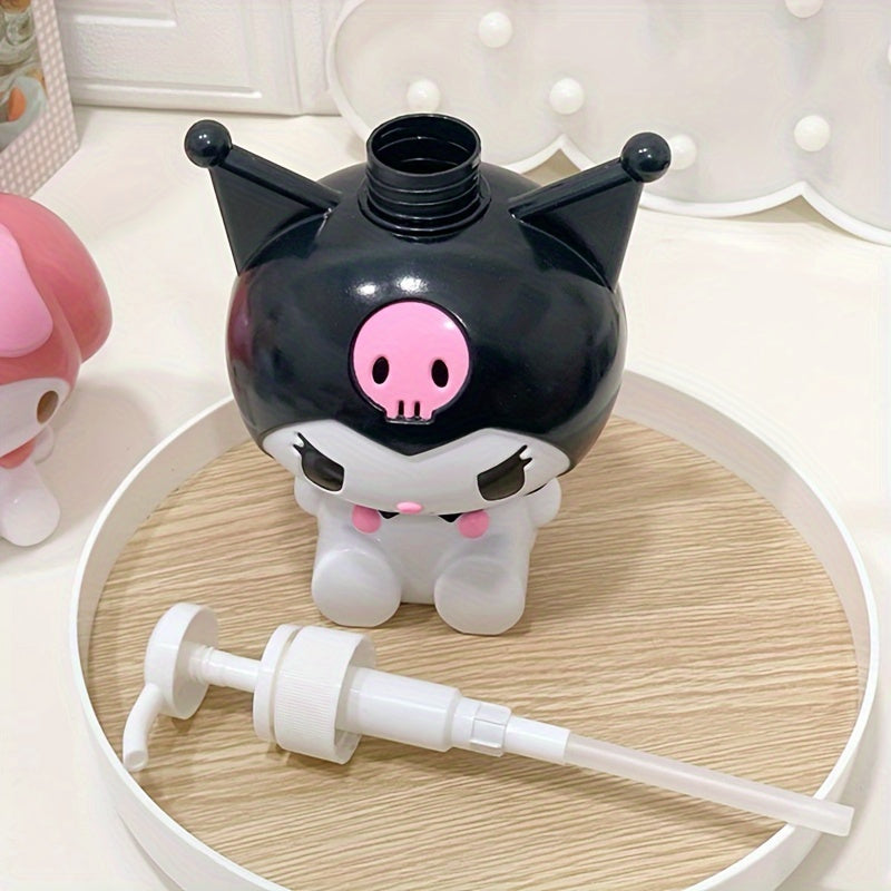 Dispensador de Jabón de Personaje de Dibujos Animados 3D de Sanrio - Gran Capacidad, Diseños de Hello Kitty, Kuromi, My Melody, Cinnamoroll, Botella de Plástico Fácil de Usar para Champú y Gel de Ducha, No Necesita Electricidad, 1 pieza