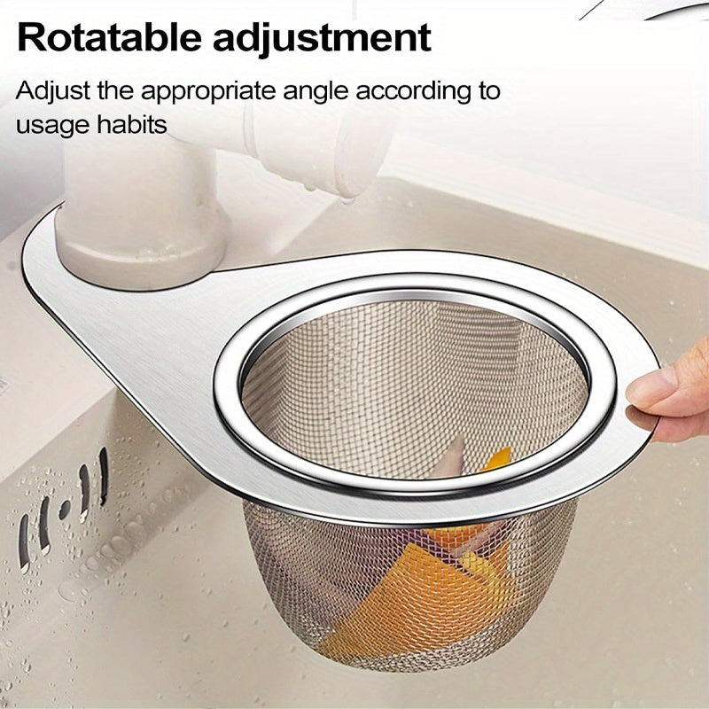 1pc Colador de Fregadero de Cocina en Forma de Cisne de Acero Inoxidable - Cesta de Drenaje de Malla Fina con Diseño Colgante para una Eficiente Separación de Residuos Alimentarios, Ayuda para las Tareas Domésticas | Diseño en Forma de Cisne | Colador de
