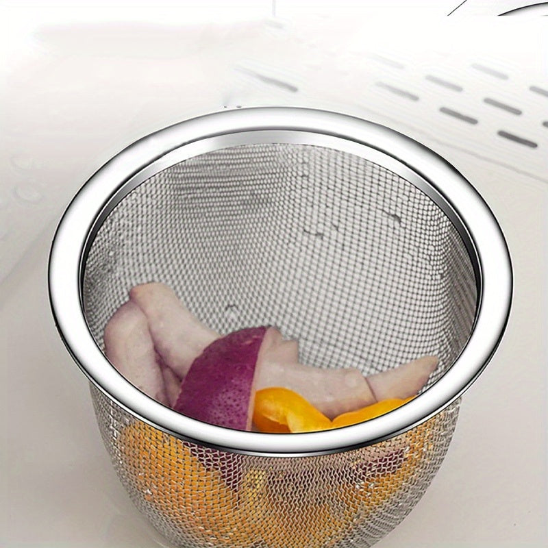 1pc Colador de Fregadero de Cocina en Forma de Cisne de Acero Inoxidable - Cesta de Drenaje de Malla Fina con Diseño Colgante para una Eficiente Separación de Residuos Alimentarios, Ayuda para las Tareas Domésticas | Diseño en Forma de Cisne | Colador de