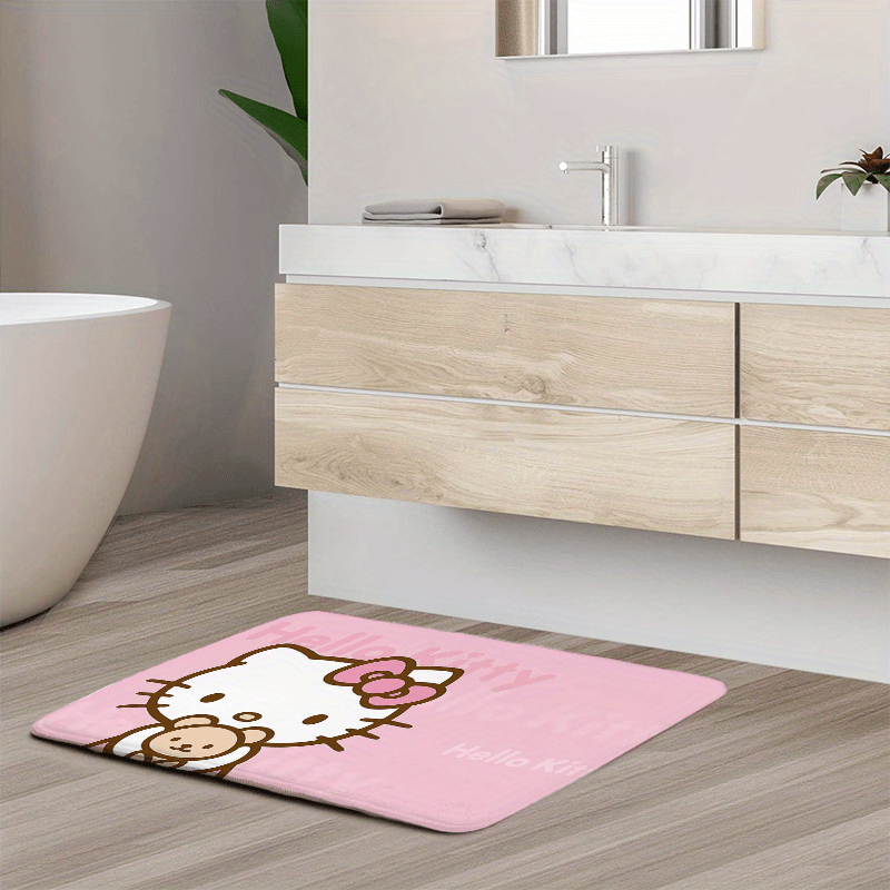 Tapete de entrada SANRIO Hello Kitty con diseño de caricatura, antideslizante, lavable a máquina, para sala, dormitorio o baño, decoración perfecta para fiestas y regalos