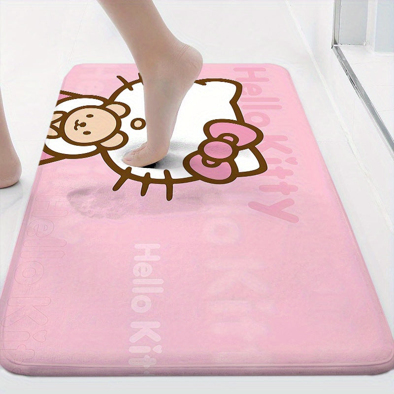 Tapete de entrada SANRIO Hello Kitty con diseño de caricatura, antideslizante, lavable a máquina, para sala, dormitorio o baño, decoración perfecta para fiestas y regalos