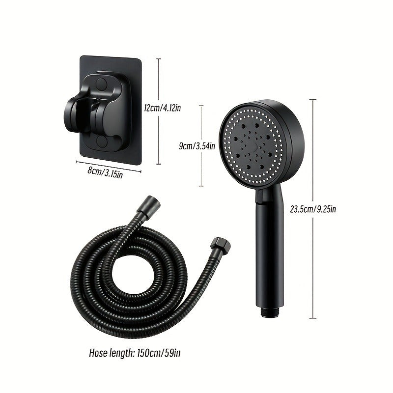 Rociador de mano con soporte y manguera, cabezal ajustable en 5 modos, accesorios para baño, esenciales para el cuarto de baño