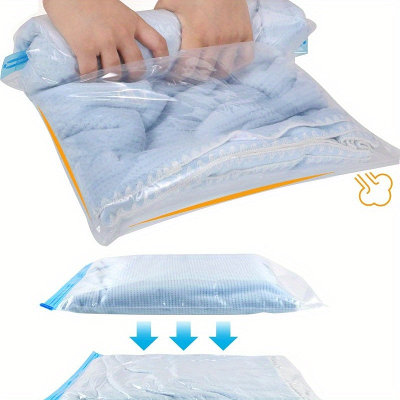 Bolsas de compresión de viaje de 4 piezas: Bolsas enrollables que ahorran espacio para equipaje y artículos esenciales de cruceros - Multiusos, con cremallera y hechas de PVC, bolsas ahorradoras de espacio