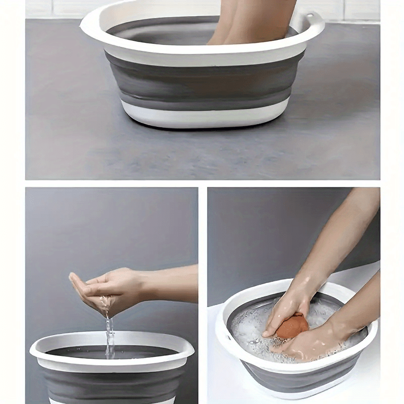 1pc Bañera de pies portátil, Bañera de pies plegable, sin fragancia, no eléctrica, sin baterías, sin adaptador requerido para uso en casa