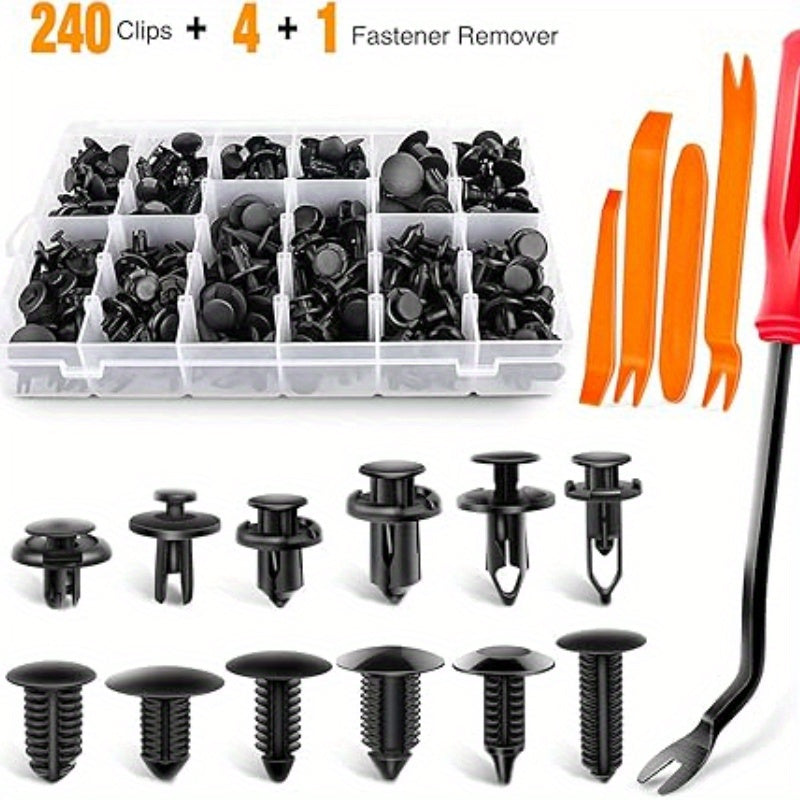 50pcs Remaches de Plástico Negros para Coches - Agujero de 8mm, Clips de Expansión para Molduras de Puertas y Retención de Paneles