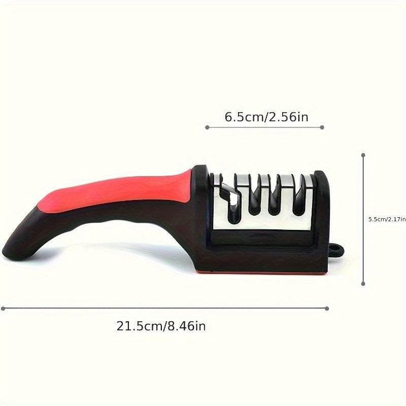 1 ud., afilador profesional de cuatro niveles, afilador manual rápido 4-en-1 con funciones de molienda gruesa, fina y pulido, adecuado para cuchillos de cocina y accesorios de cocinas de autocaravanas