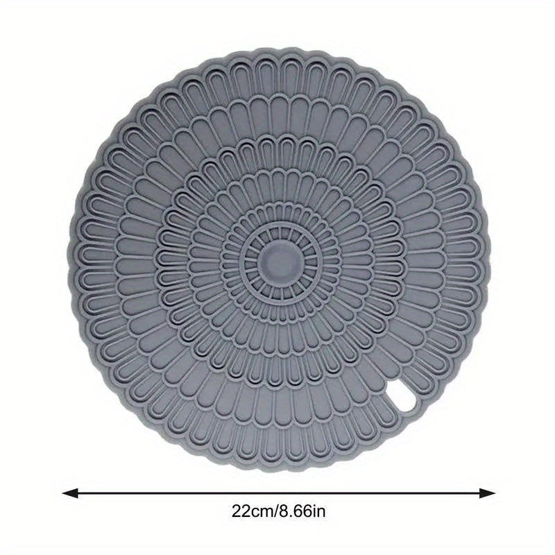 1pc Alfombrilla de Silicona Gris Premium para Cocina de Inducción - Antideslizante, Resistente al Calor, Fácil de Limpiar, Cubierta para Estufa, Compatible con la Mayoría de Cocinas, 22.0cm