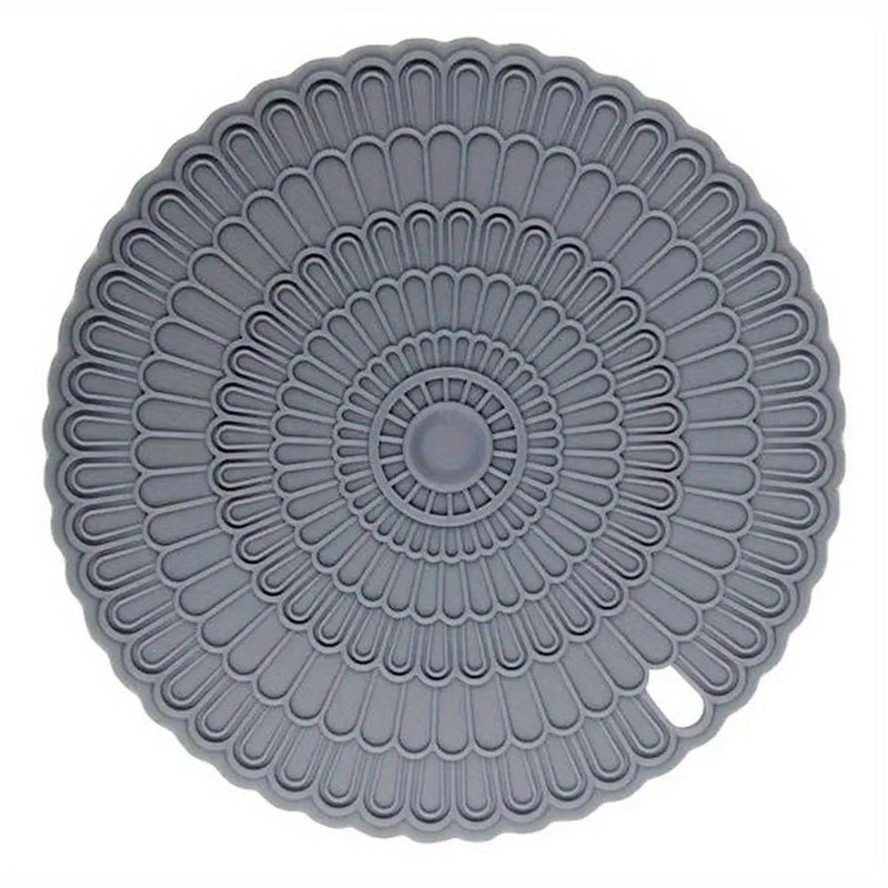 1pc Alfombrilla de Silicona Gris Premium para Cocina de Inducción - Antideslizante, Resistente al Calor, Fácil de Limpiar, Cubierta para Estufa, Compatible con la Mayoría de Cocinas, 22.0cm