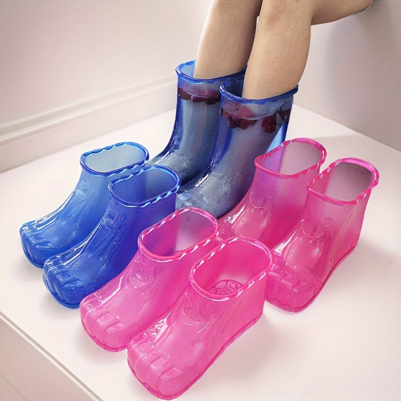 Baño de Pies Portátil - Sin Necesidad de Electricidad/Baterías, Bañera de Pedicura Sin Fragancia con Patas Transparentes - Bañera de PVC Ligera para Hogar, Viajes y Salón - Mejora la Circulación Sanguínea y Cuidado de Uñas, Accesorios Florales, Construcc