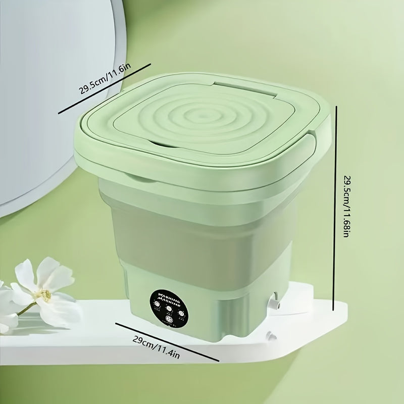 1 lavadora compacta plegable, ideal para viajes en auto y residencias. Diseño ahorrador de espacio para espacios pequeños. Electrodoméstico portátil perfecto para lavar ropa interior, calcetines y prendas delicadas sobre la marcha