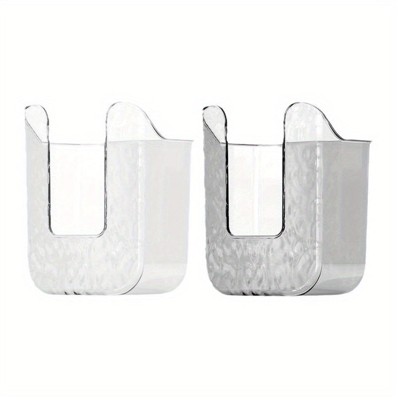 Caja de plástico cuadrada para pañuelos de baño - 1/2 caja de lujo para guardar servilletas y toallitas húmedas, montaje en pared sin taladrar, dispensador fácil de instalar