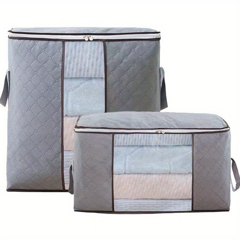 Bolsa de almacenamiento para viajes, práctica bolsa protectora para ropa, 1 pieza extra grande en gris, bolsa para edredones y cobijas, resistente, organizador plegable con cierre de cremallera, para guardar debajo de la cama o en el armario, fabricada e