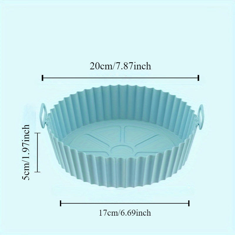 Revestimiento de silicona para freidora - antiadherente, reutilizable, cesta redonda para alimentos, compatible con la mayoría de modelos, ideal para el hogar, cocina, patio, no requiere electricidad