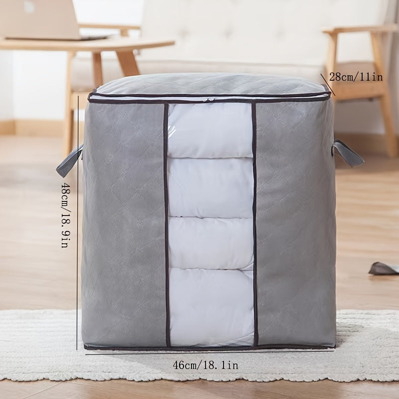 Bolsa de almacenamiento de gran capacidad con bolsillo interior, para ropa y edredones, plegable, con asa reforzada, cremallera resistente, adecuada para guardar ropa, edredones, mantas, sábanas, etc., Almacenamiento debajo de la cama