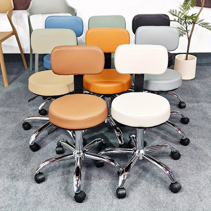 Silla de oficina ergonómica de 1 pieza - Diseño cómodo, sin sedentarismo, levantable y rotativo, con botón de empuje, estructura de plástico duradera, ideal para uso de computadora en casa en el salón o estudio, silla de oficina