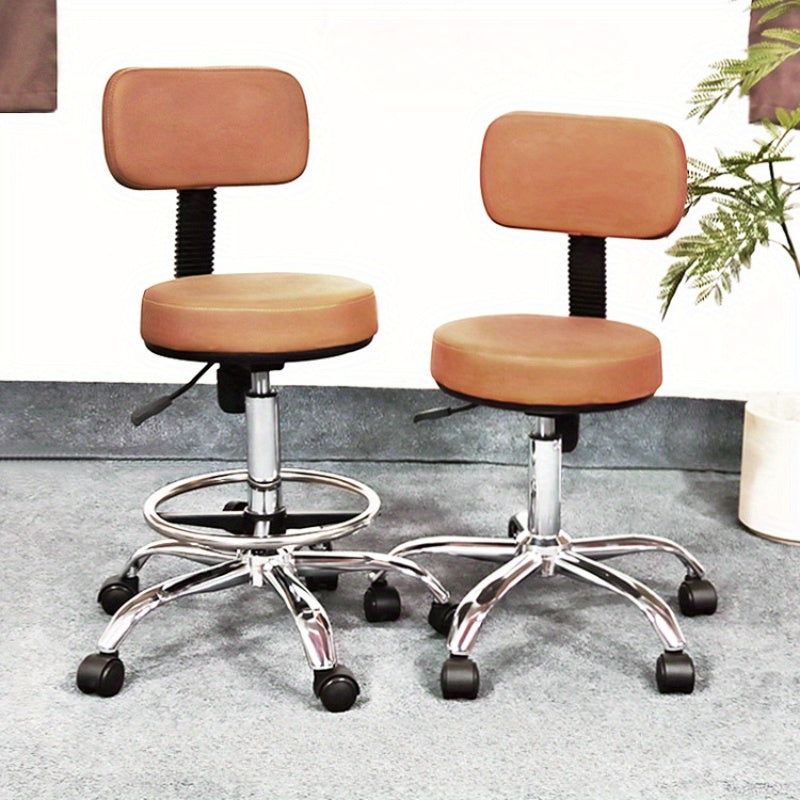 Silla de oficina ergonómica de 1 pieza - Diseño cómodo, sin sedentarismo, levantable y rotativo, con botón de empuje, estructura de plástico duradera, ideal para uso de computadora en casa en el salón o estudio, silla de oficina