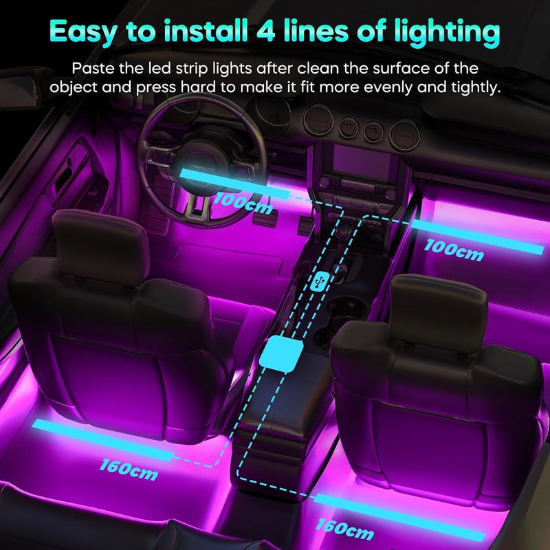 Accesorios para auto con 48 LED, sin batería