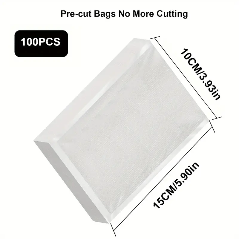 100pcs Bolsa De Sellado De Alimentos, Bolsa De Vacío, Alimentos Para Picnic, Frutas Secas, Café, Té, Polvo De Especias, Cebo, Impermeable, A Prueba De Polvo, A Prueba De Rasgaduras, Bolsa De Envasado Al Vacío, Bolsa De Sellado Al Vacío Para Alimentos De