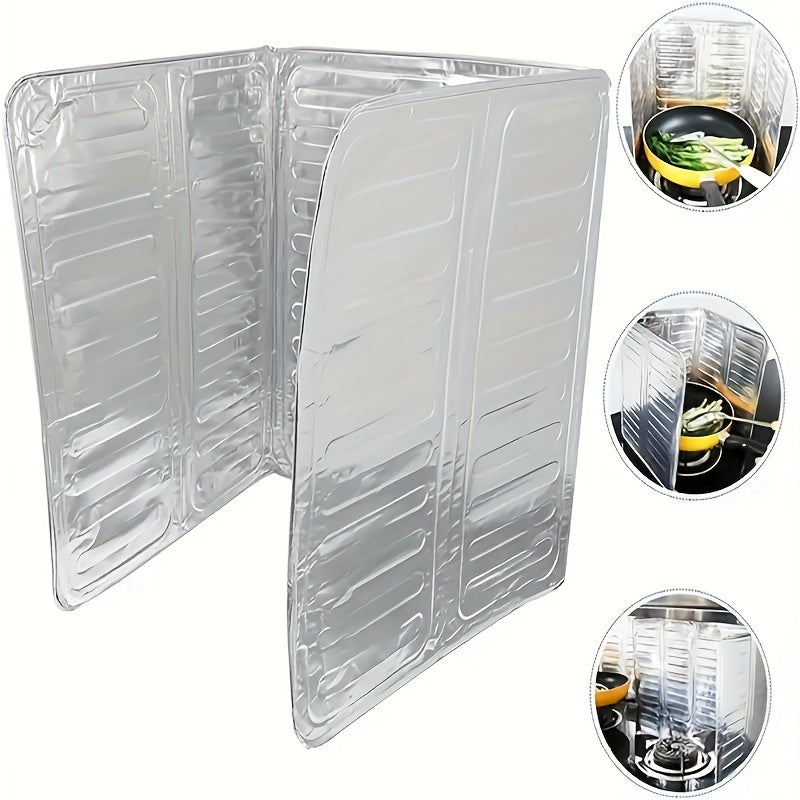 Juego de 2 Protectores Antisalpicaduras para Cocina - Escudo Metálico Anti-salpicaduras para Estufa, Placa Resistente al Calor, Accesorio Esencial para Encimeras de Cocina en Autocaravanas