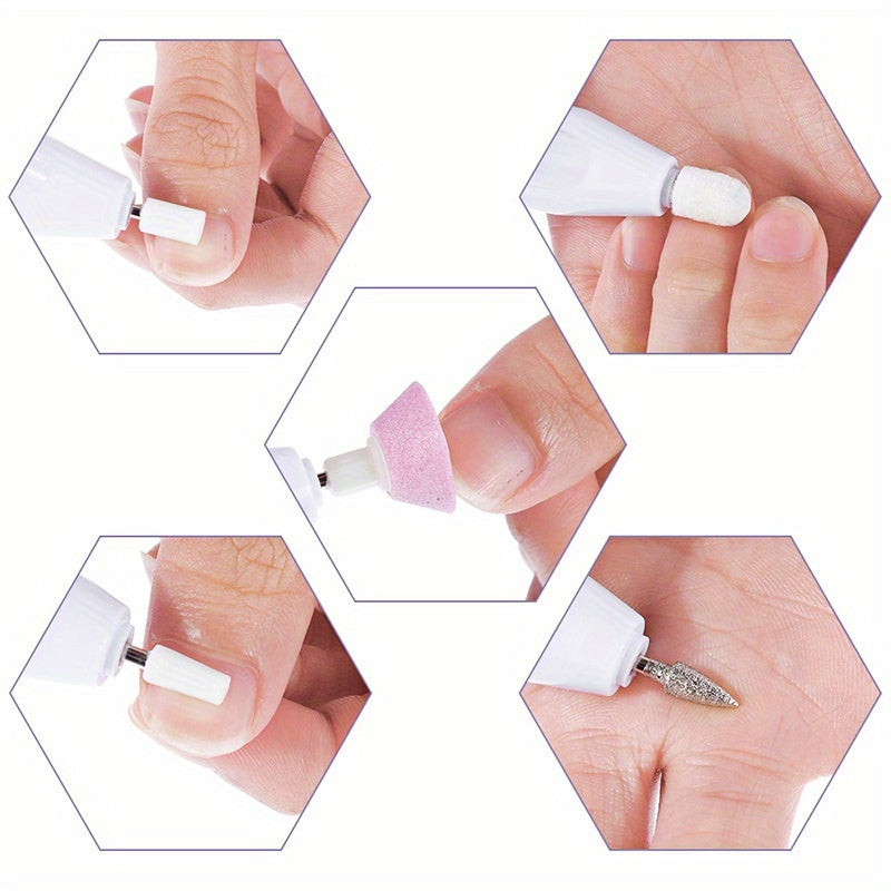 Taladro eléctrico para uñas, set profesional 5 en 1 para manicura y pedicura, herramientas de cuidado personal para arte en uñas