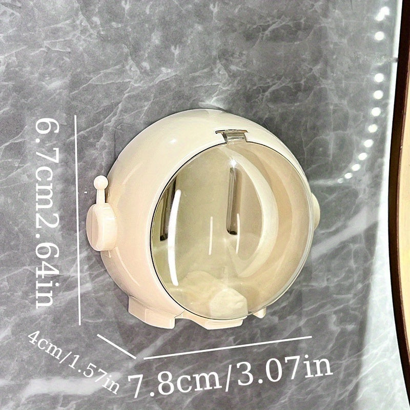Soporte para Cepillos de Dientes con Temática Espacial para Montar en la Pared con Cubierta Antipolvo - No Requiere Taladro, Ideal para Cepillos Eléctricos y Manuales, Organizador Perfecto para el Baño y Regalo de Navidad
