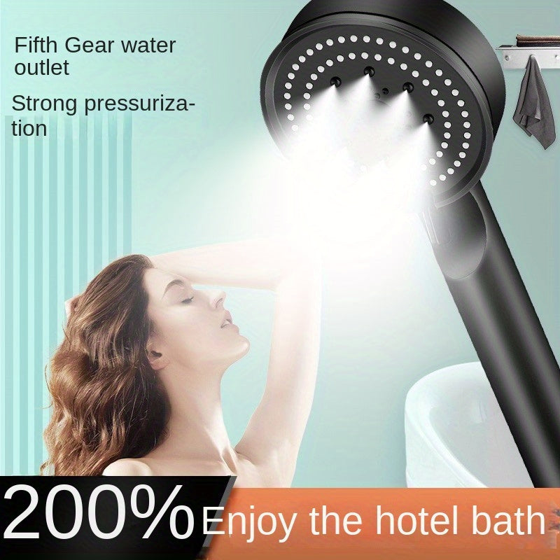 1pc Cabezales de Ducha de Alta Presión, Cinco Modos Ajustables, Cabezales de Ducha Potentes para Baño con Chorros Potentes, Boquillas Pequeñas de Silicona, Disfrute Lujoso del Baño, Accesorios de Baño