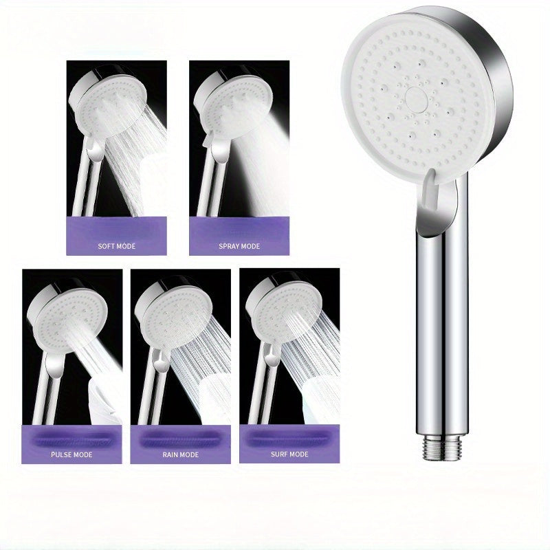 1pc Cabezales de Ducha de Alta Presión, Cinco Modos Ajustables, Cabezales de Ducha Potentes para Baño con Chorros Potentes, Boquillas Pequeñas de Silicona, Disfrute Lujoso del Baño, Accesorios de Baño