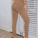 Pantalones casuales de traje negro de cintura alta para mujer con ajuste cenido y piernas anchas de 7-9cm