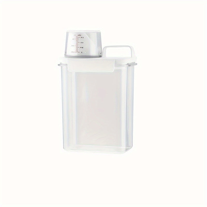 Dispensador de Detergente para Ropa Hermético Clásico con Almacenamiento Transparente para Polvo - Plástico Duradero, Múltiples Tamaños (1.1L/1.8L/2.3L), Contenedores de Almacenamiento para la Organización del Hogar