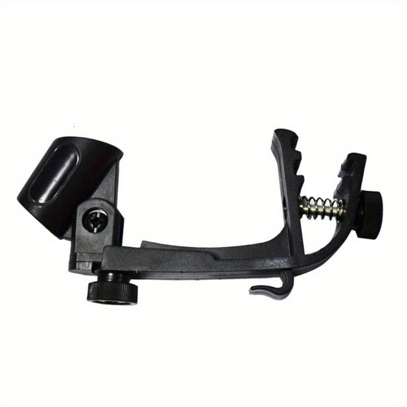 Soporte de micrófono de tambor ajustable y rotativo negro - Soporte de clip de tambor de plástico para montaje de micrófono portátil