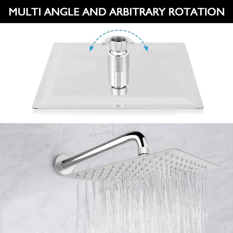 Rociador de Ducha Cuadrado Lujoso de 19.81cm - Acero Inoxidable, Chorro Ultrafino de Alta Presión, Instalación Fácil en Pared para una Experiencia de Baño Refrescante, Accesorios de Ducha
