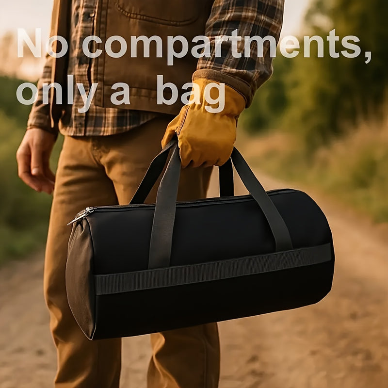 Bolsa de herramientas multiusos resistente - Caja de herramientas con cremallera amplia y múltiples compartimentos para camping, jardinería y entusiastas de bricolaje - Tela negra, lavable en máquina, equipo de camping y accesorios, almacenamiento organi