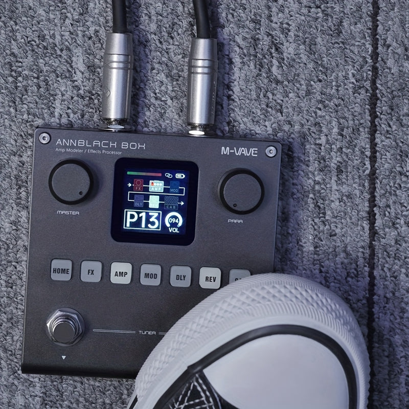 Procesador de efectos múltiples para guitarra y bajo M-VAVE ANNBLACH BOX - Señal digital recargable, construcción en hierro con carga USB, 36V o menos, portátil para guitarra eléctrica y bajo, pedal de efectos para guitarra | Efecto de guitarra moderno |